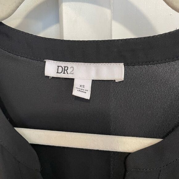 Dr2 long black three-quarter sleeves blouse size XS - Picture 3 of 5